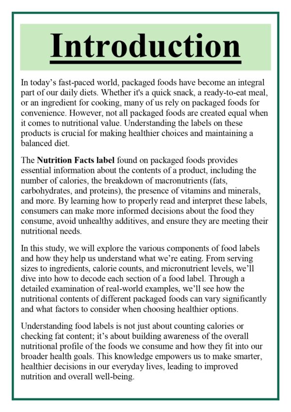 Study the labels of various packed foods to understand their nutritional contents Assignment - Image 6