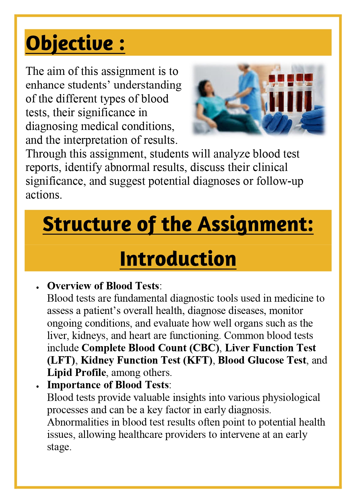 The students shall be asked to submit written assignments on Various Pathology Lab Reports (Blood Test) Assignment - Image 6