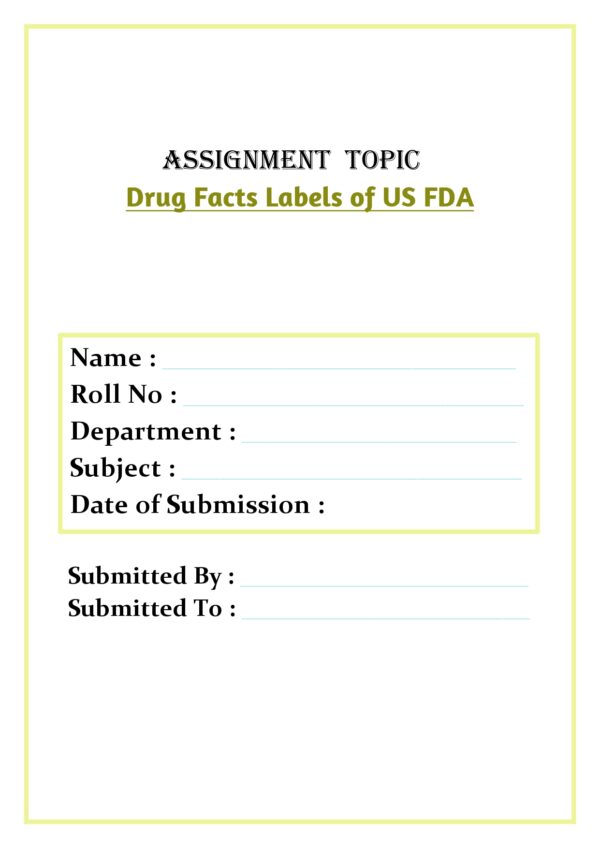 Drug Facts Labels of US FDA Assignment - Image 4