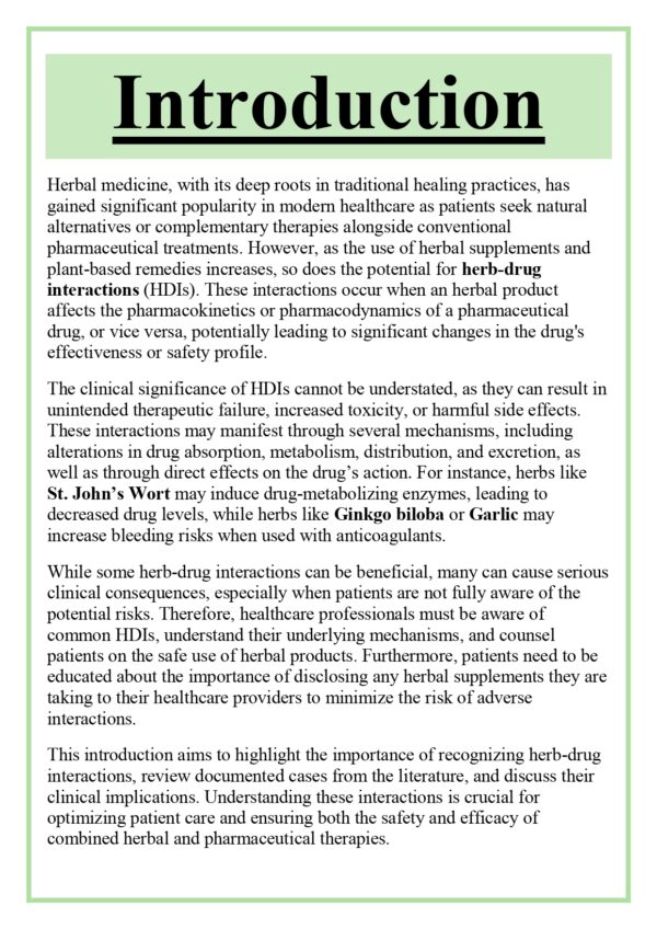Herb-Drug interactions documented in the literature and their clinical significances Assignment - Image 6