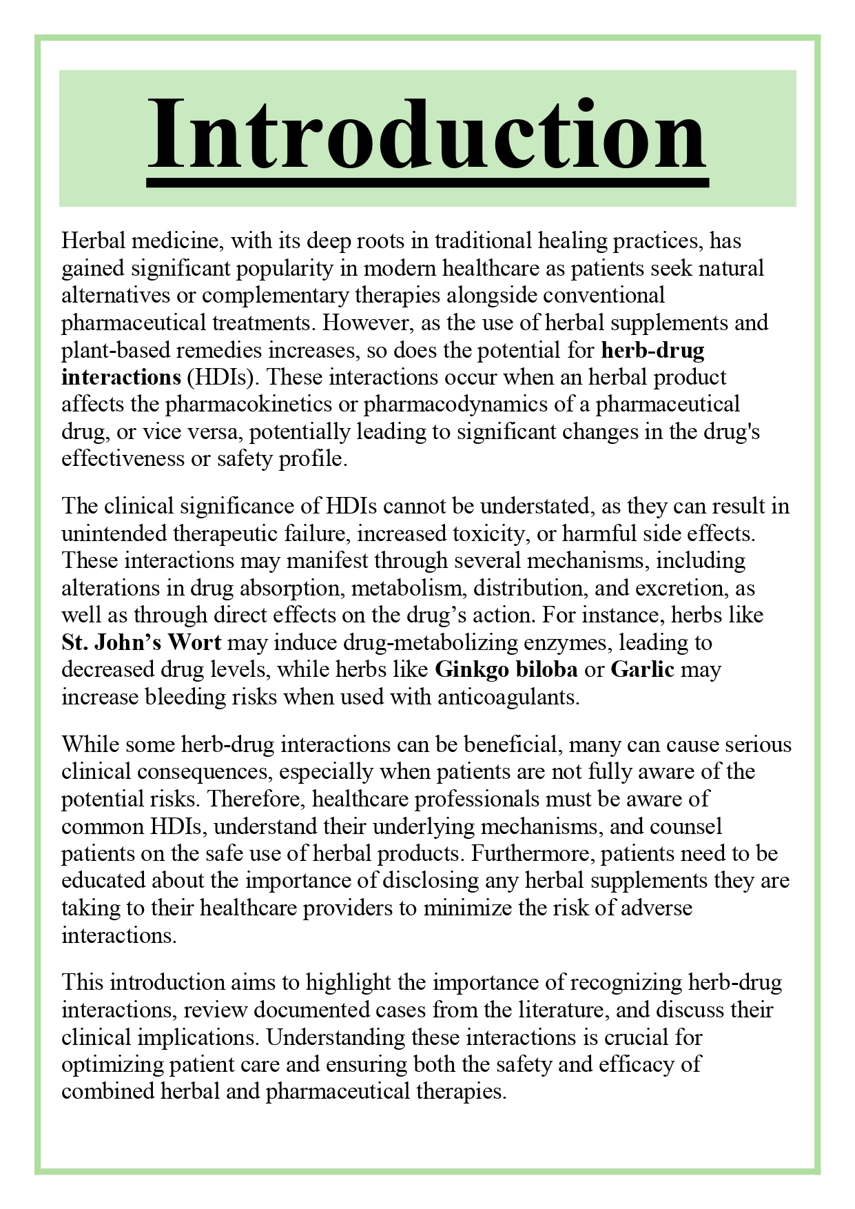 Herb-Drug interactions documented in the literature and their clinical significances Assignment - Image 6