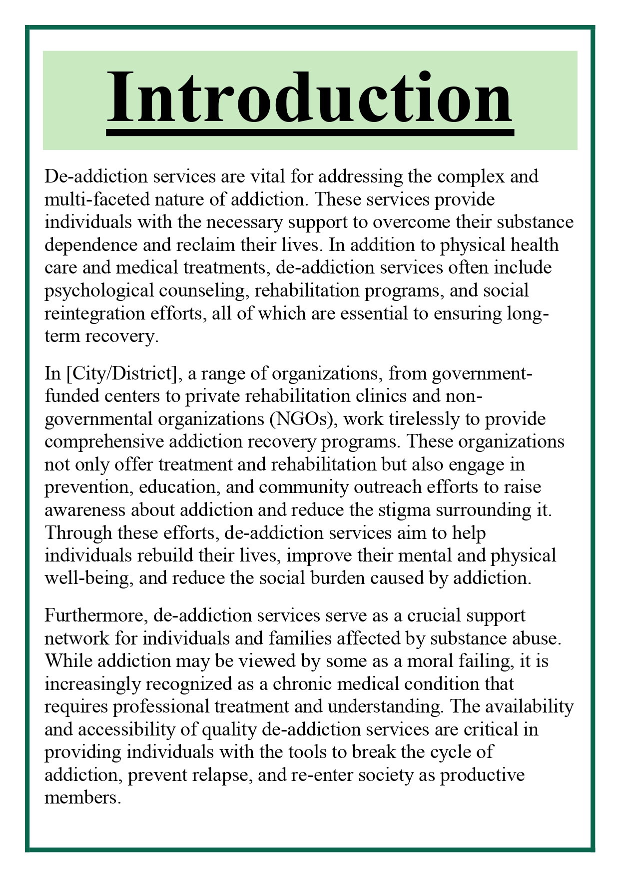 Information about the organizations working on de-addiction services in the region (city / district, etc.) Assignment - Image 6