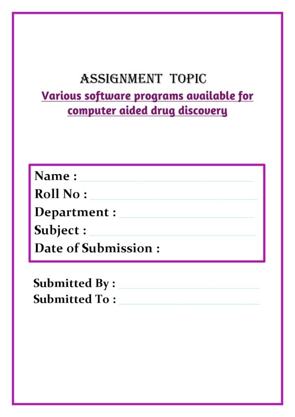 Various software programs available for computer aided drug discovery Assignment - Image 4