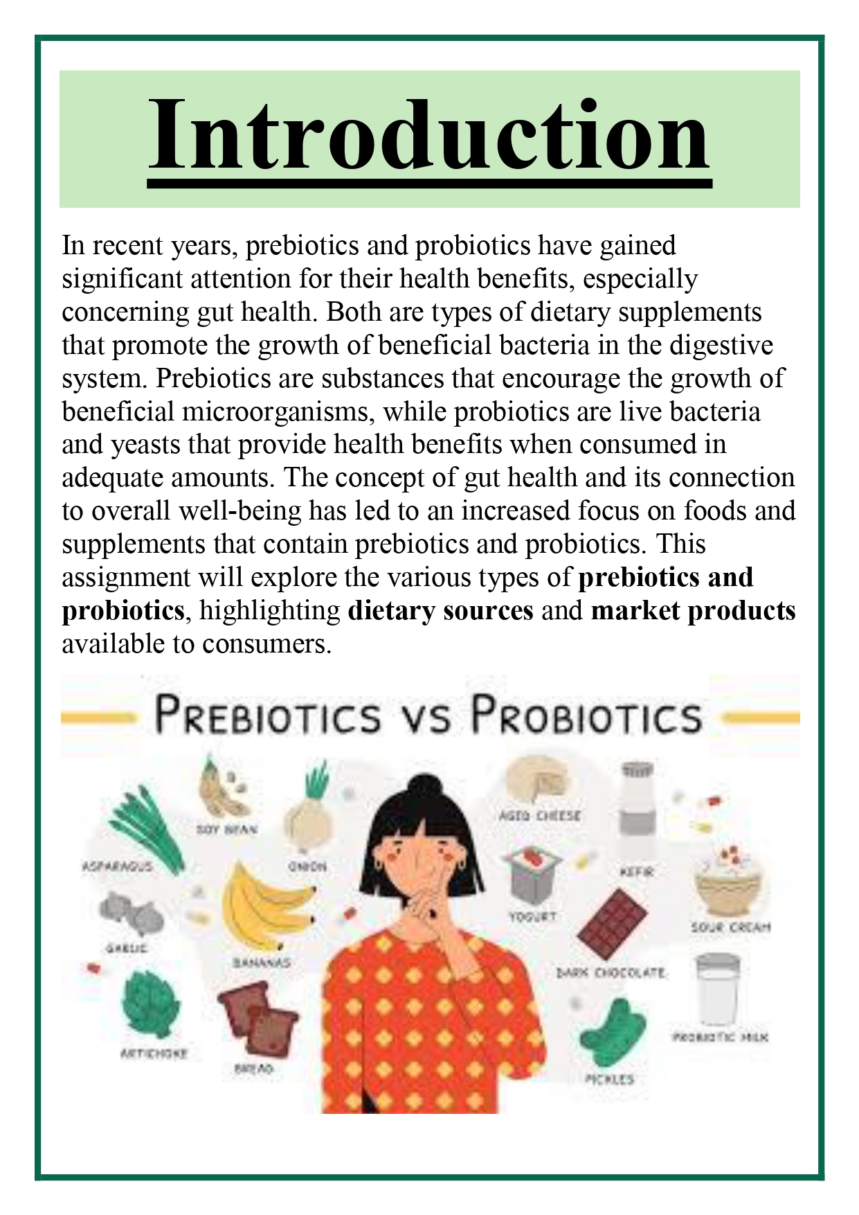Various Prebiotics or Probiotics (dietary and market products) Assignment - Image 6