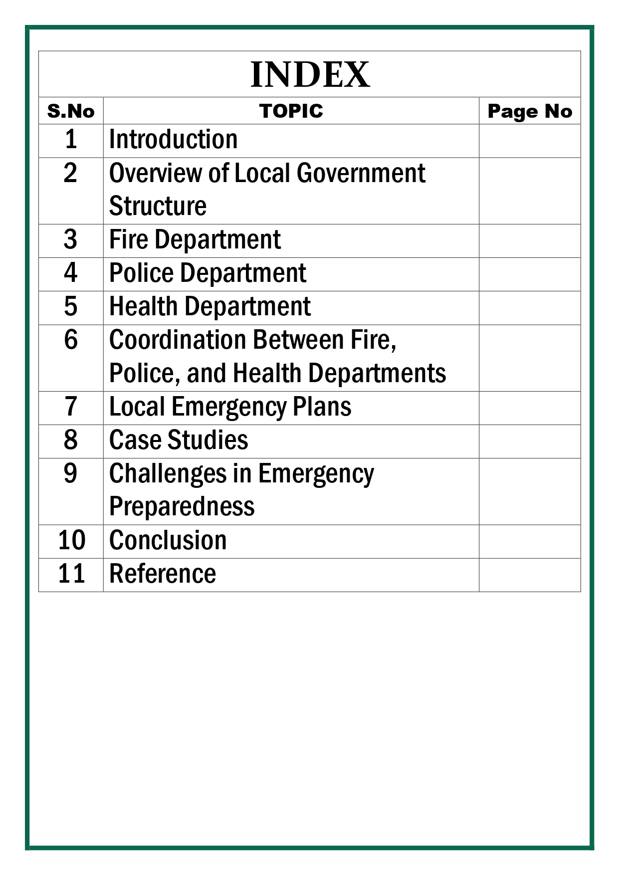 Emergency preparedness: Study of local Government structure with respect to Fire, Police departments, health department Assignment - Image 5