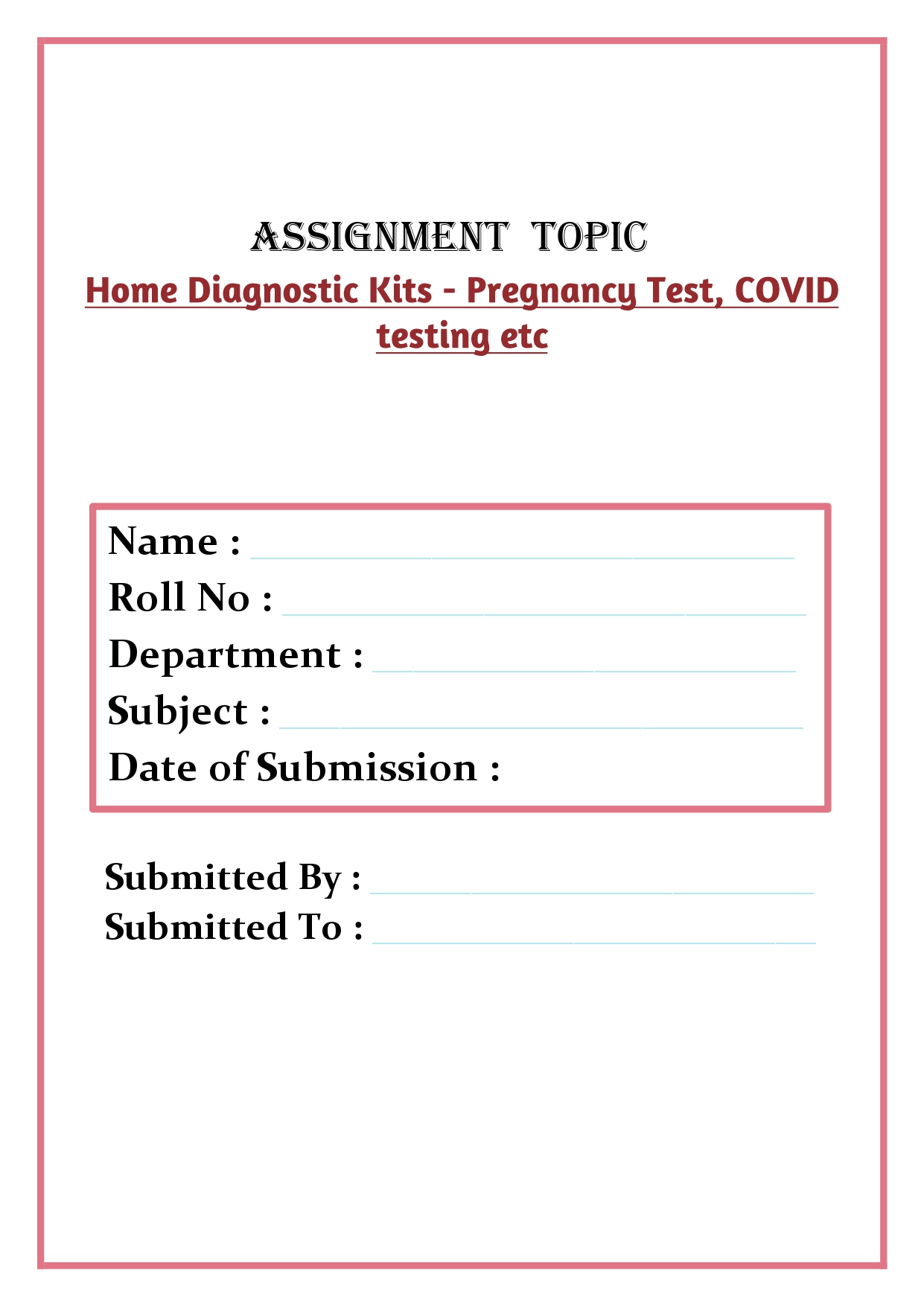 Home Diagnostic Kits - Pregnancy Test, COVID testing etc  Assignment - Image 4
