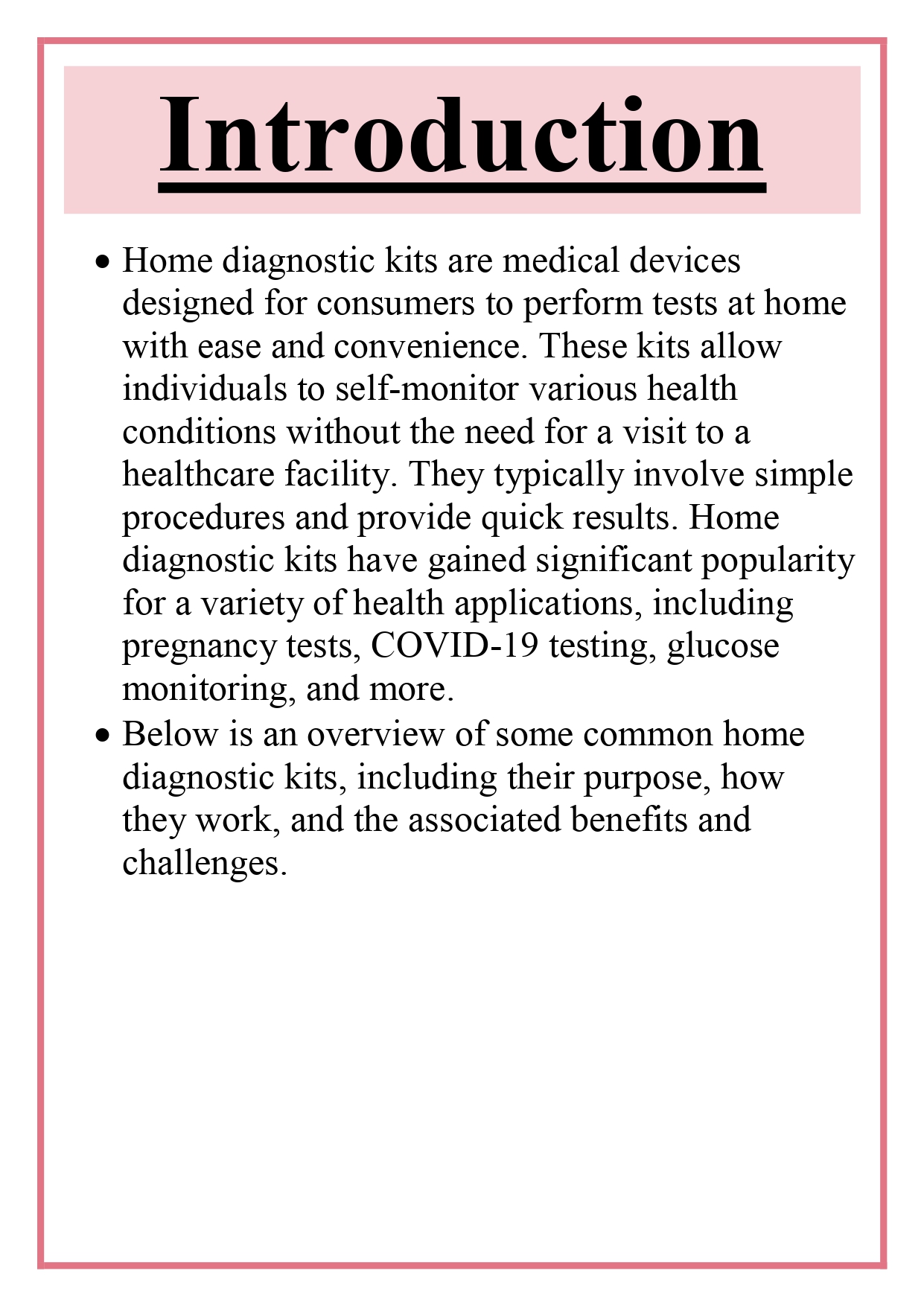 Home Diagnostic Kits - Pregnancy Test, COVID testing etc  Assignment - Image 6